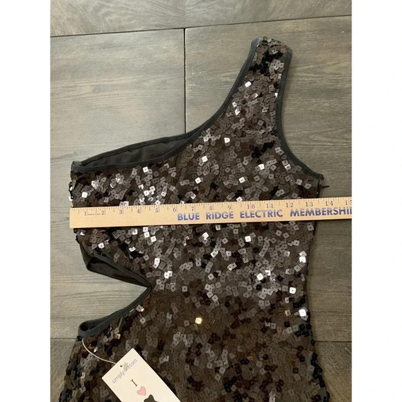 New Promgirl Simply Dresses Black Sparkly Cocktail Dress With Sequins NWT Small - Picture 6 of 9